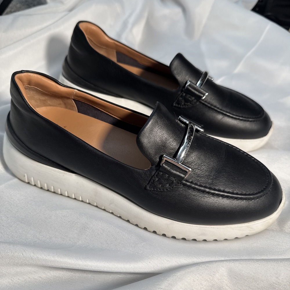 Aquatalia Womens Callee Chunky Platform Y2K Loafers Suede sz 9 M